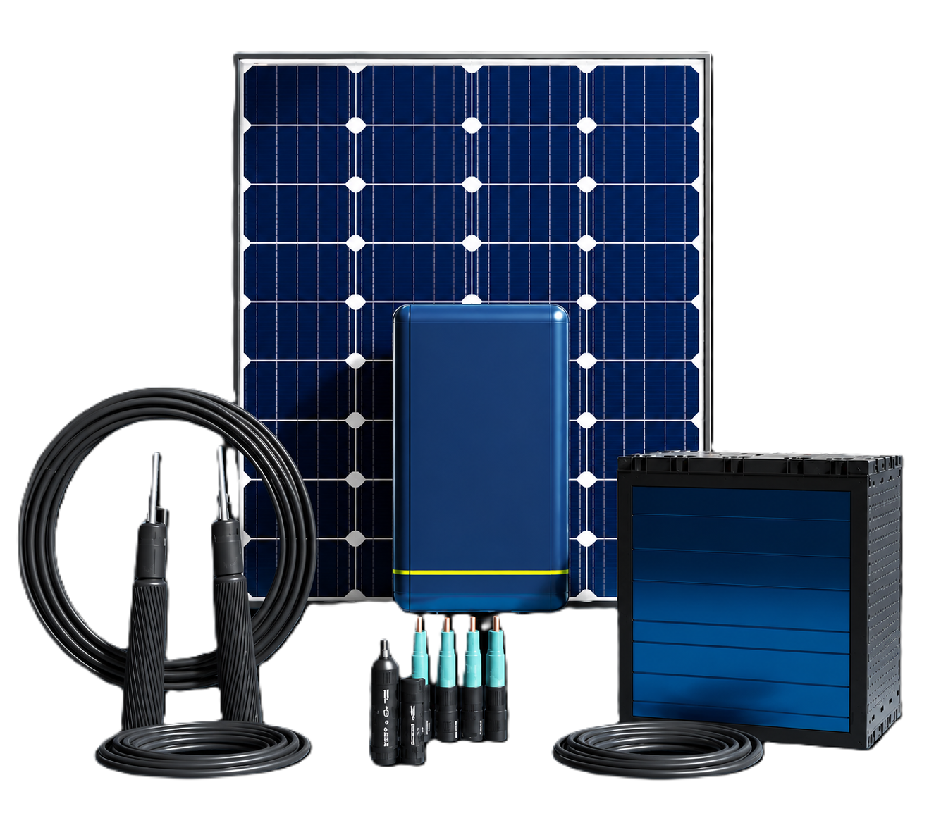Aksshhat solar panel, inverter, battery, solar cables and connectors
